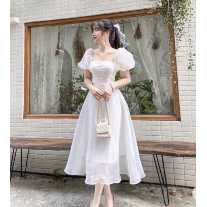 váy trắng dạ hội