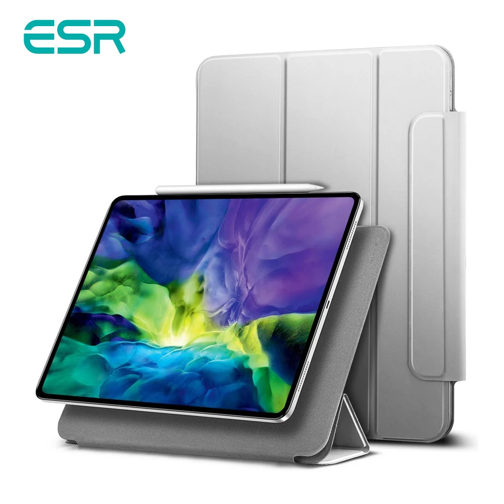 Bao Da iPad Pro 12.9 2020 ESR MAGNETIC Hỗ Trợ Sạc Apple Pencil, Nắp Đóng Mở Nam Châm Hít, Tắt Mở Tự Động - Chính Hãng