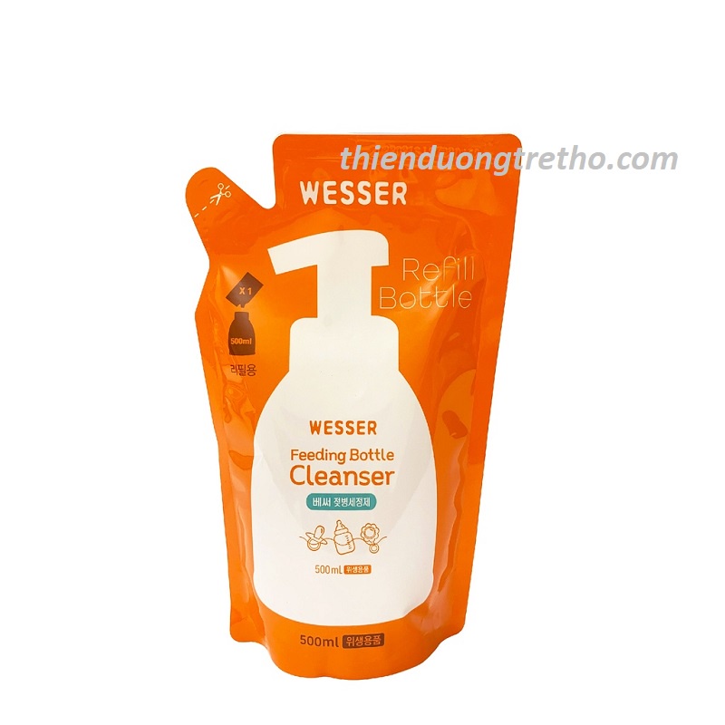 Nước rửa bình sữa Wesser dạng túi 500ml