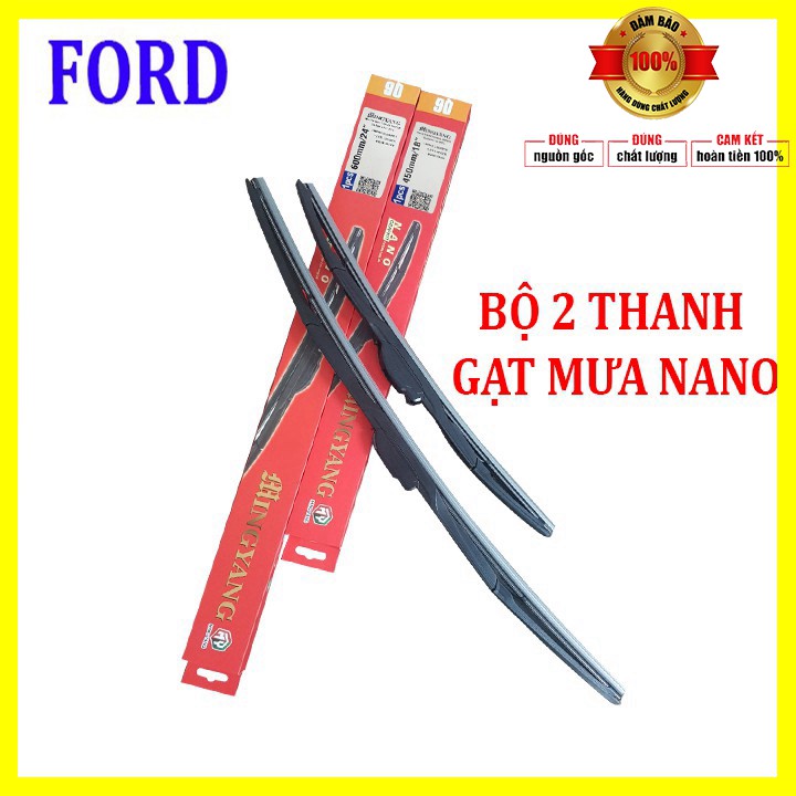 Sản phẩm  Bộ 2 thanh gạt nước mưa ô tô đa năng Nano cao cấp dành cho xe Ford: Transit-Ecosport-Everest-Focus-Fiesta-Rang