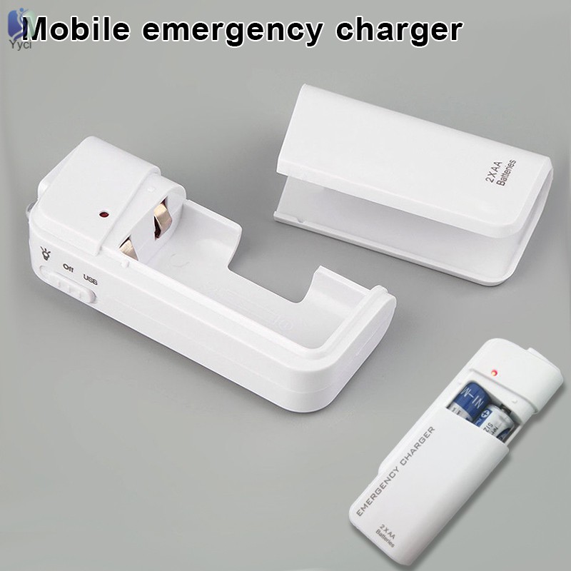 Yy Universal Portable USB Emergency 2 AA Battery Extender Charger Power Bank Supply Box @VN