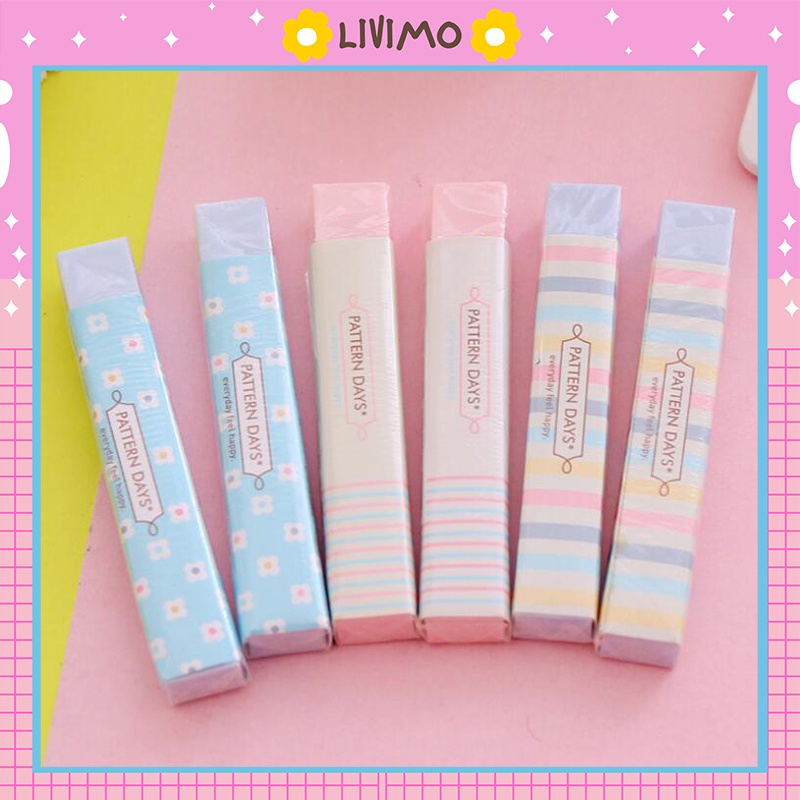 Gôm tẩy bút chì dài siêu sạch cao cấp dễ thương cute LIVIMO GT13