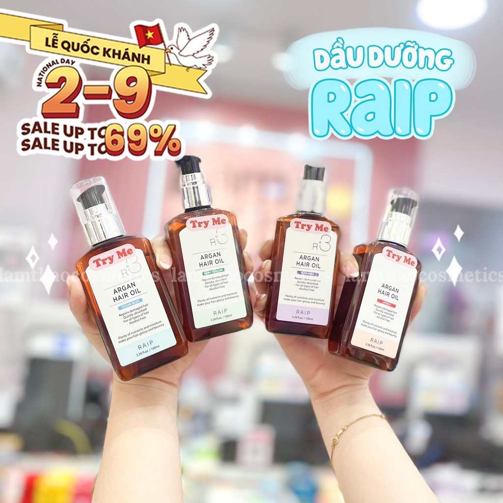 Dầu Dưỡng Giúp Hồi Phục Tóc Hư Tổn Raip R3 Argan Hair Oil