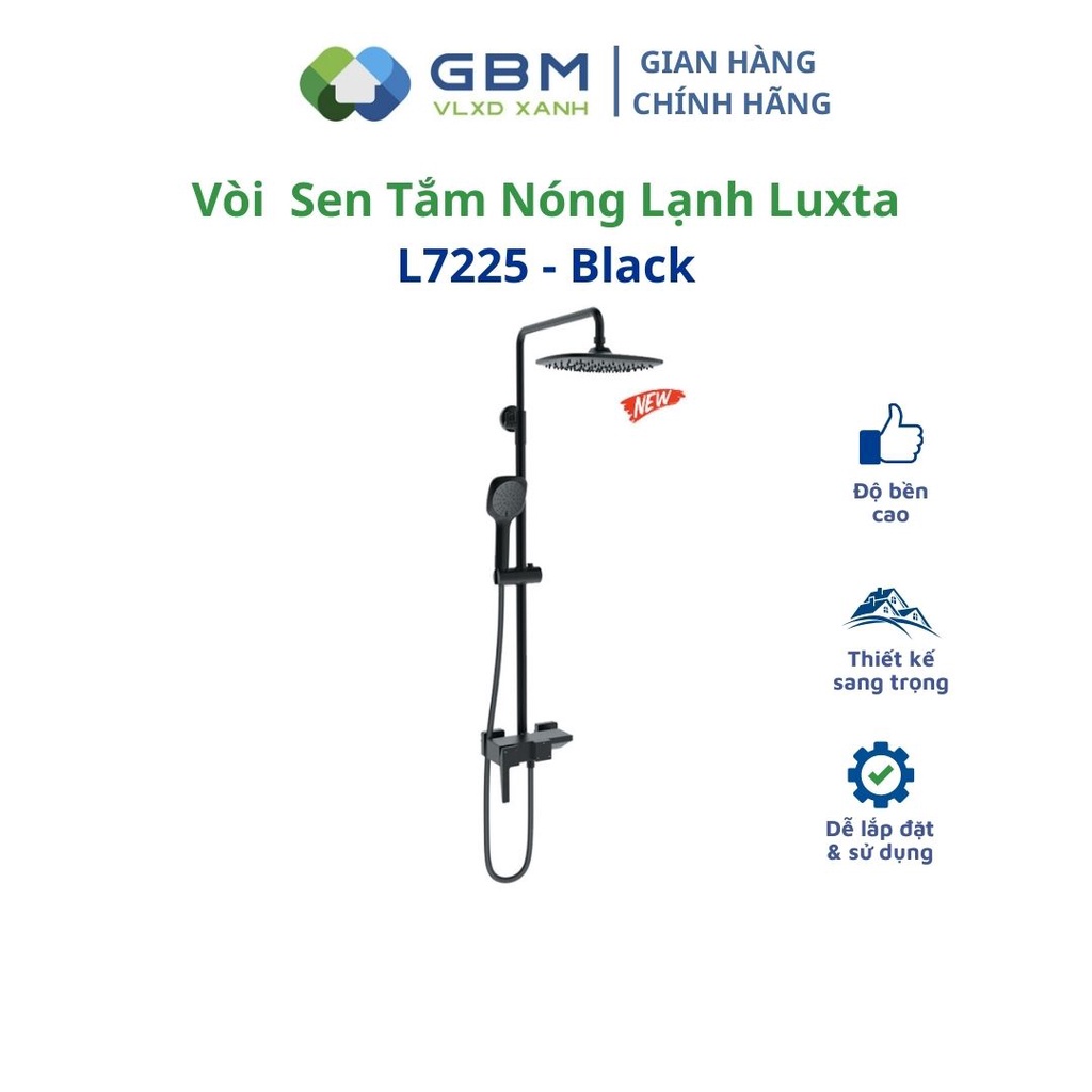 [Mã BMBAU300 giảm 10% đơn 499K] Sen Tắm Đứng Nóng Lạnh Luxta L7225 - Black-VLXD XANH