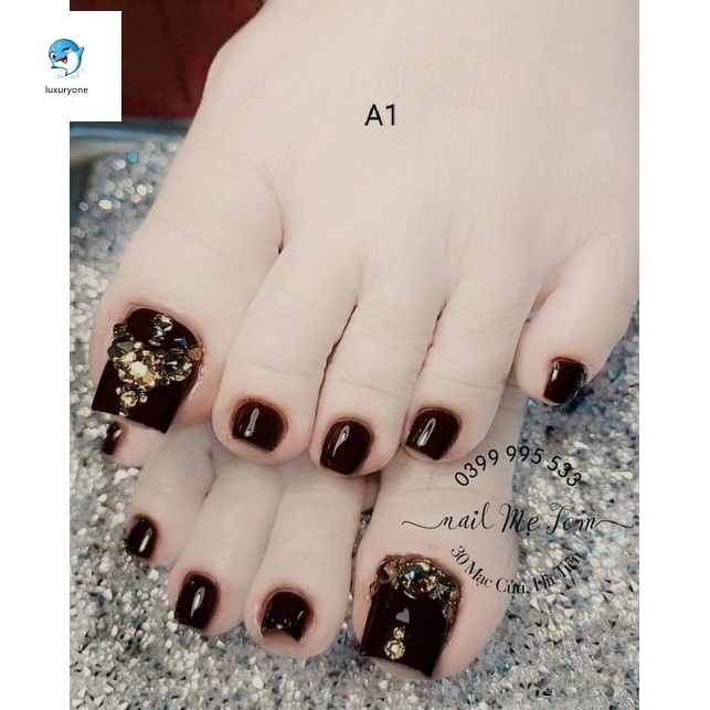 Móng chân giả kèm keo belly bộ 24 móng chân giả