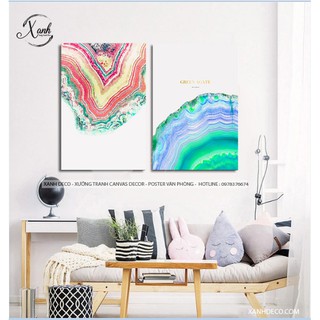 Bộ 2 tranh canvas trừu tượng TCVH101 tặng đinh treo tranh