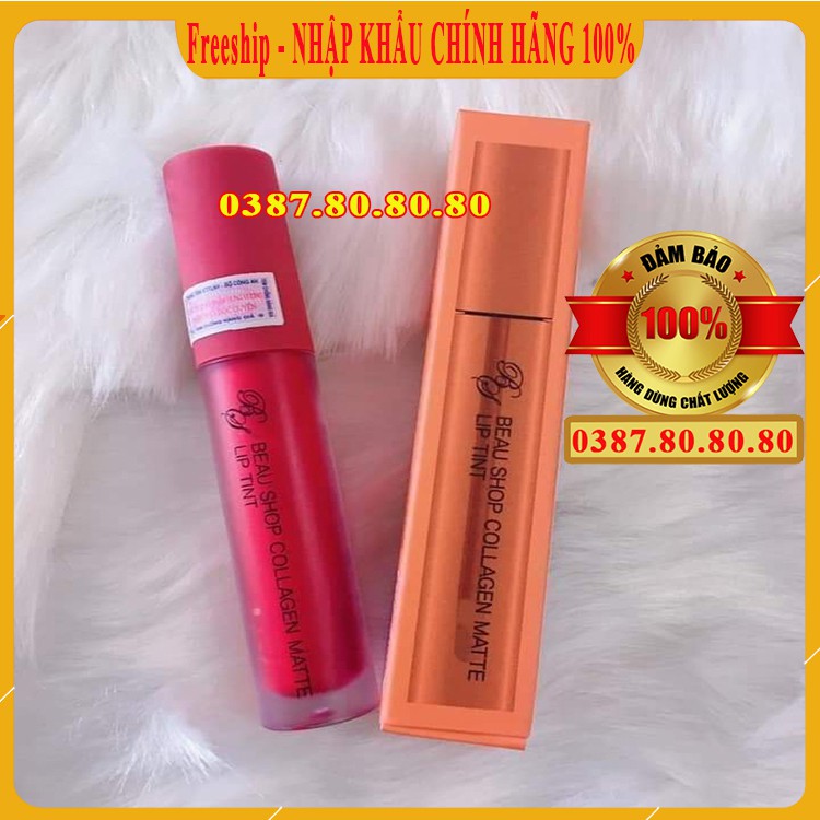 [ BÁN LỖ XIN ĐÁNH GIÁ - Freeship ] Son kem siêu lì, siêu mịn, siêu đẹp/ Son kem beau shop collagen matte liptint