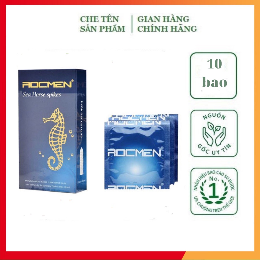 Bao cao su gai ROCMEN xanh, bao cao su kéo dài thời gian, hộp 10 bcs