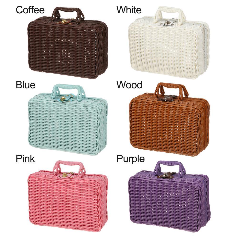 KUNHEV Giỏ Đan Mây Thủ Công Đựng Quà Tặng Phong Cách Retro