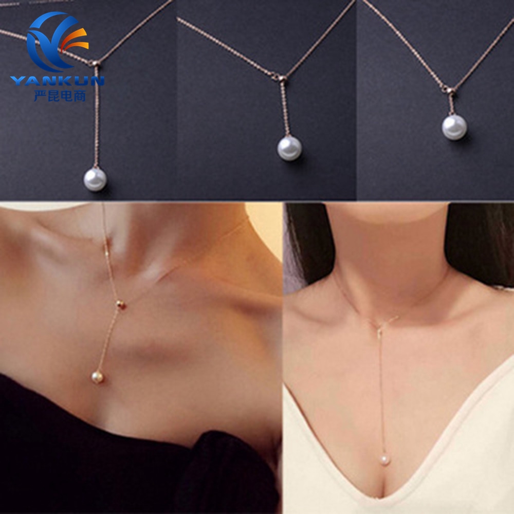 Dây chuyền nữ mặt ngọc trai đơn giản phong cách Hàn Quốc xinh xắn