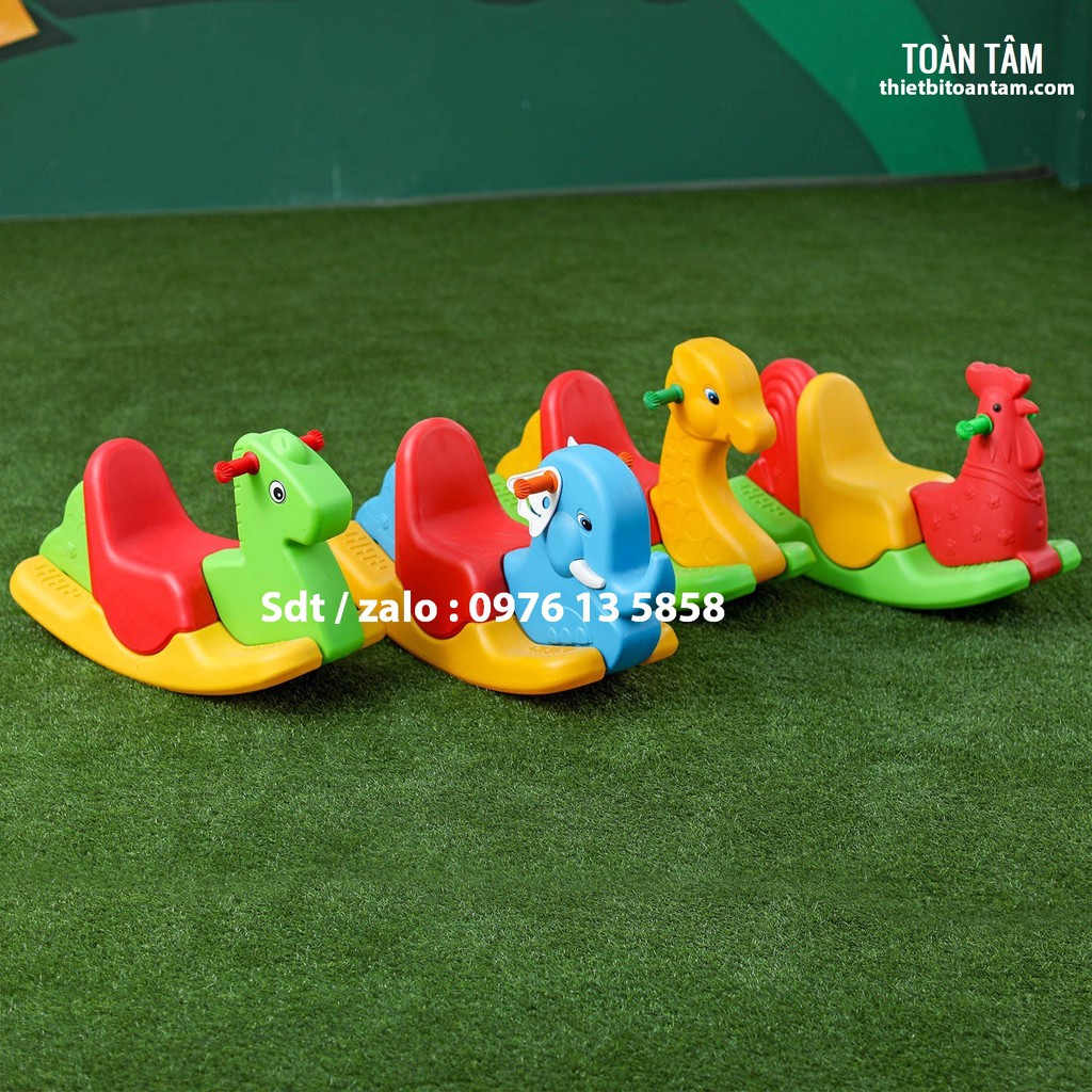 Bập bênh 3 khối cho bé nhựa nhập khẩu cao cấp hình con voi