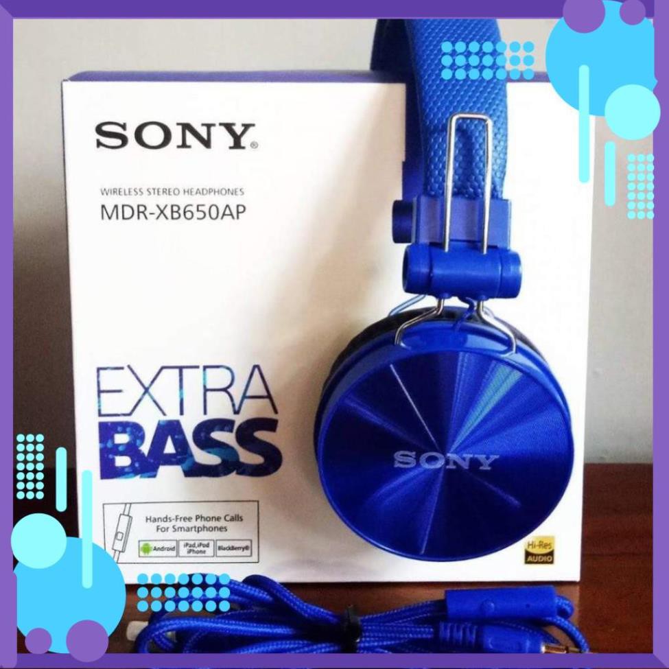 Đẹp rẻ  Tai Nghe Chụp Dây Dù  Rời Sony Extra Bass-XB650AP Âm Thanh Hay - Nghe To Có Mic Đàm Thoại Loại Tốt