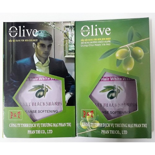 Combo 5 hộp dầu gội thuốc nhuộm tóc đen mượt dùng cho nam và nữ Olive For Men P&T P & T - OliveD