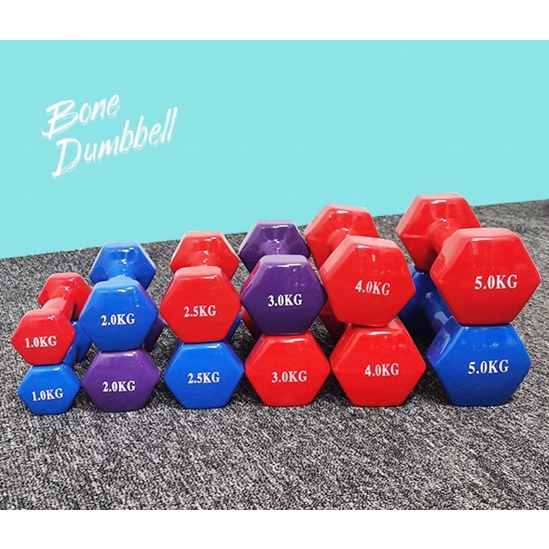 Tạ tay nữ 1-6 kg gang bọc cao su, chống trơn trượt, chống vỡ sàng