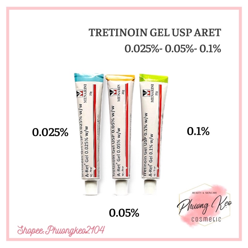 Tretinoin Aret USP 20g 0,025% 0,05% 0,1% A-Ret