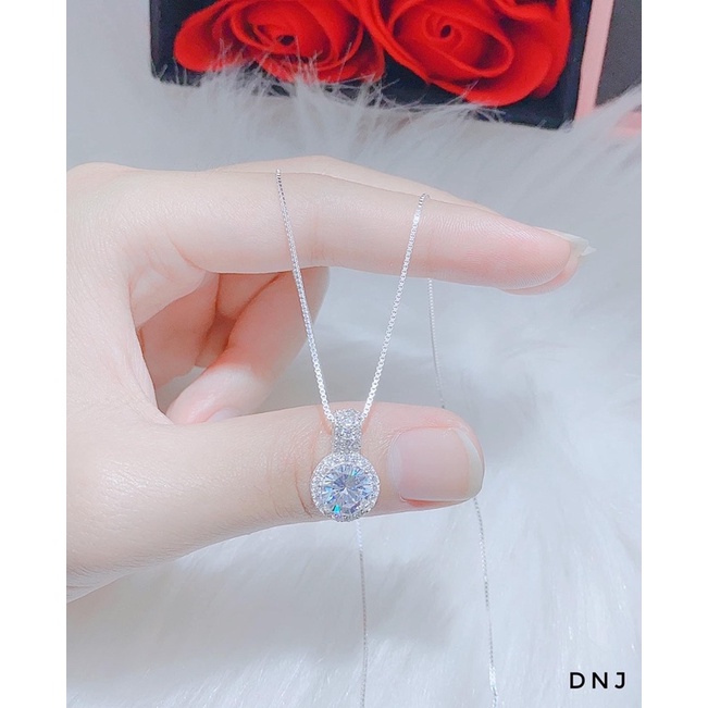 Dây chuyền bạc nữ,dây mì bạc nhẹ nhàng,nữ tính kết hợp với mặt ổ đá sáng lấp lánh♥️Freeship ♥️