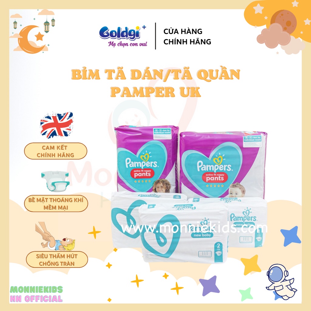 [CÓ SẴN] BỈM TÃ DÁN/QUẦN PAMPER UK SỐ1 40M/SỐ 2 38M/SỐ 3 36M/SỐ 4 84M/SỐ5 68M/SỐ6 60M