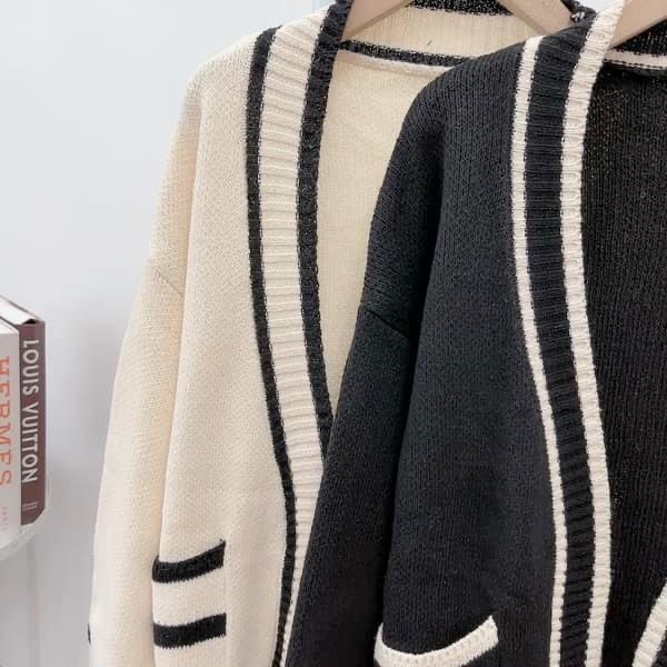 ÁO LEN CARDIGAN VIỀN ĐEN QC CỰC XINH