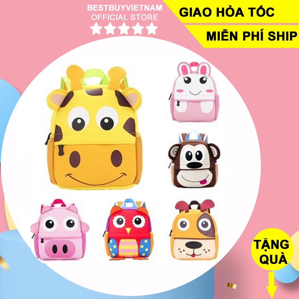 Balo Trẻ Em mẫu giáo Hình Thú cưng 3D siêu nhẹ chống thấm nước cho bé
