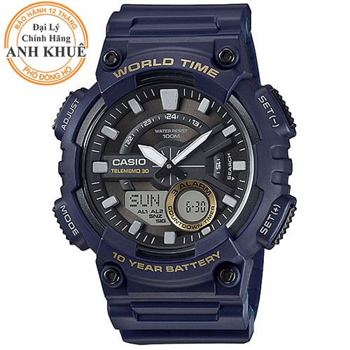 Đồng hồ nam dây nhựa Casio chính hãng Anh Khuê AEQ-110W-2AVDF