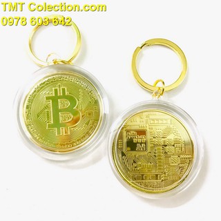 Móc khóa xu Bitcoin Vàng Dùng để trang trí chìa khóa, tăng tính thẩm mỹ, làm quà lưu niệm - TMT Collection - SP005259