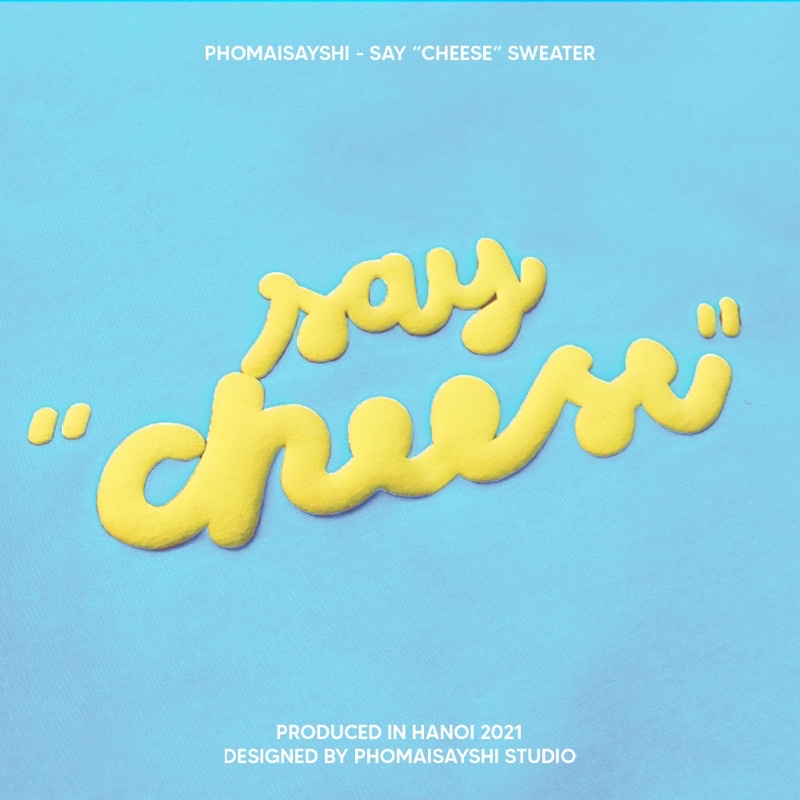 SWEATER / say "cheese" / - BABY BLUE / Xanh biển - Phomaisayshi áo nỉ da cá