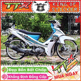 Tem Xe Sirius Trắng Xanh Đen Chữ Tàu - Tem Sirius Xanh Đen Trắng Siêu Đẹp - Mẫu Team Sirius Trắng Xanh Đen (s016-A2)