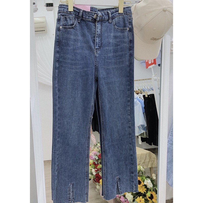 [Sẵn-Ảnh Thật] Quần jeans ống xuông xẻ ống 3582