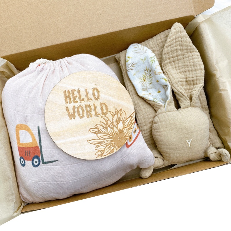 Bộ Tấm Lót Cũi Em Bé Bằng Cotton Chip Gỗ Kỷ Niệm