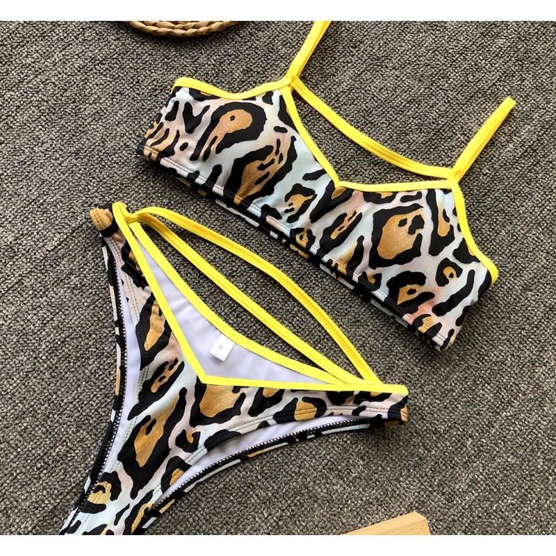 [BKN1151] &lt;ÂU&gt; SET BIKINI BEO VIỀN VÀNG CUTOUT QUẦN THONG/LỌT KHE