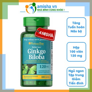 Viên Uống Bổ Não Ginkgo Biloba Puritan’s Pride 120mg