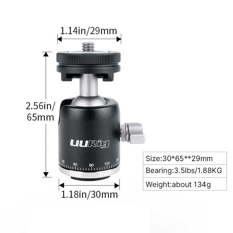 ULANZI UURIG R001 - HÀNG CHÍNH HÃNG - Ballhead xoay 360° dành cho Máy ảnh