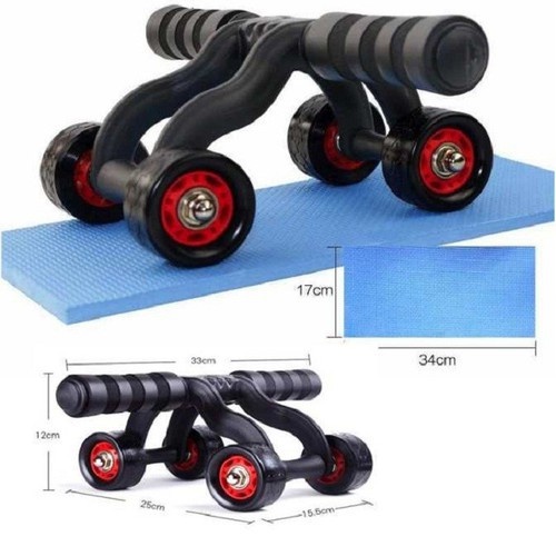[HCM] Con Lăn Tập Cơ Bụng 4 Bánh (AB Roller And Push Up Bar) Tặng Kèm Thảm Lót Gối-CON LĂN