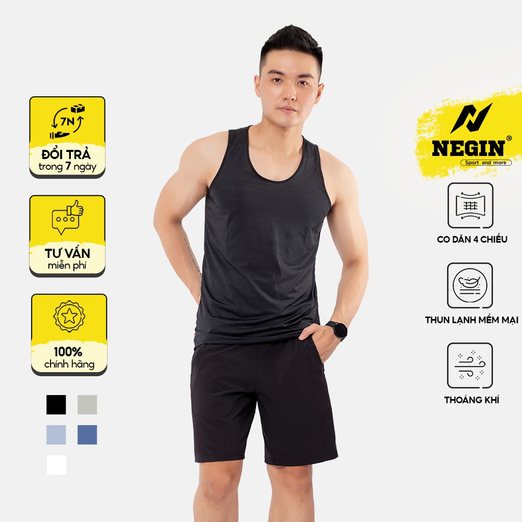 Áo Thun Ba Lỗ Nam Basic Chính Hãng NEGIN Chất Vải Cotton Cao Cấp Siêu Mềm Mịn Thấm Hút Mồ Hôi Thoải Mái Vận Động AN337M
