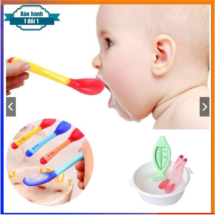 [ Gía siêu rẻ ] Thìa ăn dặm silicol báo nóng cho bé