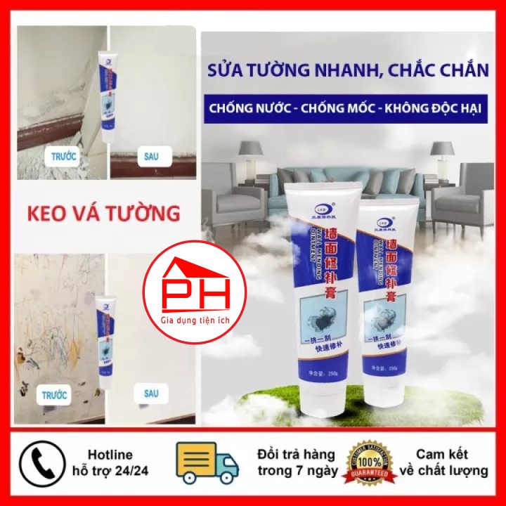 Tuýp Keo vá tường đa năng 250g keo vá vết nứt tường trầy xước bong tróc làm sạch vết bẩn - Gia dụng Phước Hòa