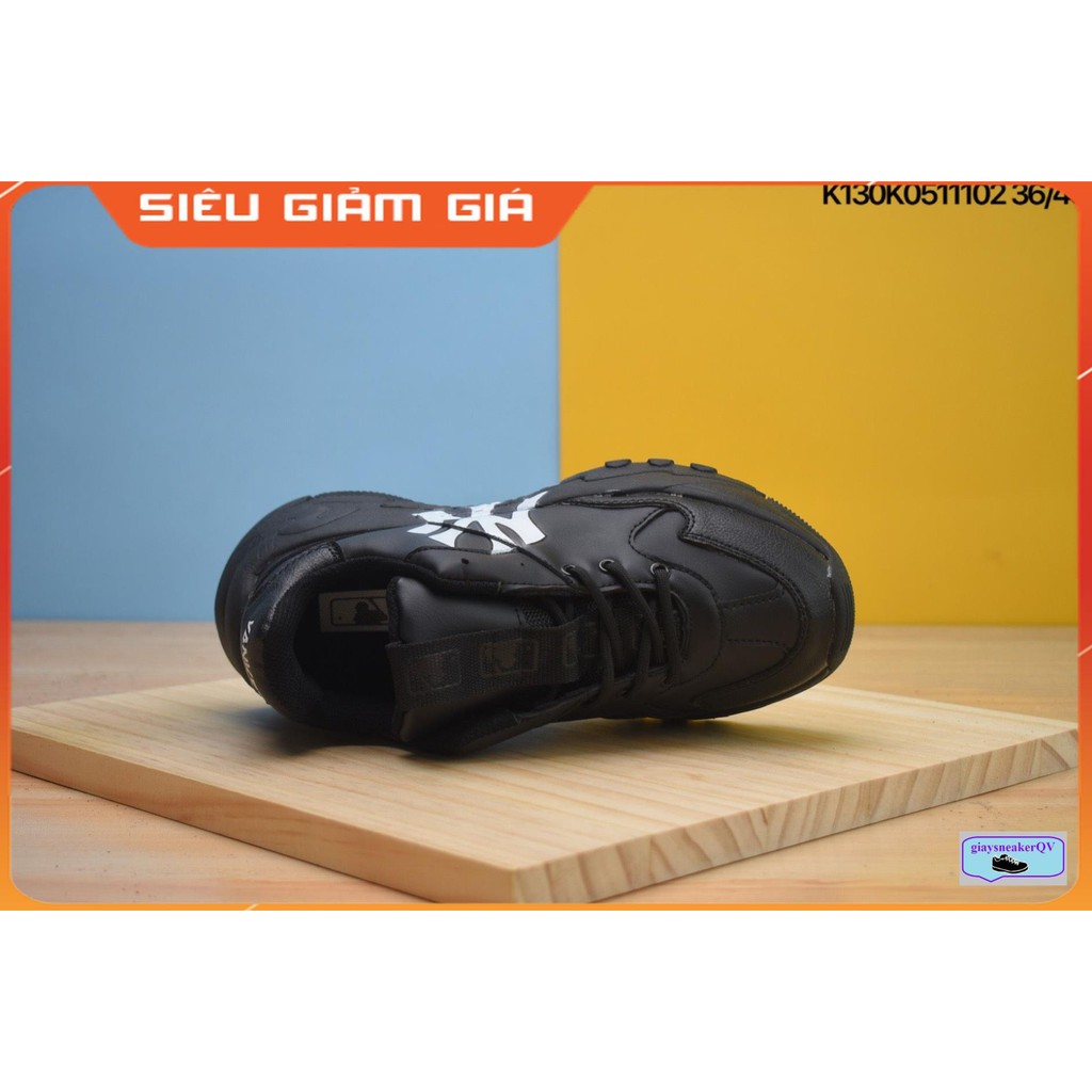 Giày thể thao MLB NY đen full mẫu hot, giầy MLB nam nữ bản in siêu nét chuẩn 11 màu đen