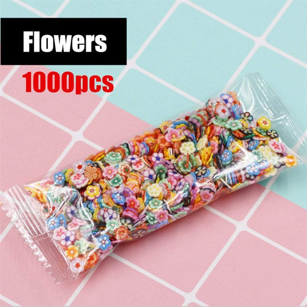 [Hàng mới về] Túi 1000 miếng dán trang trí móng tay họa tiết trái cây/lông vũ 3d thời trang diy