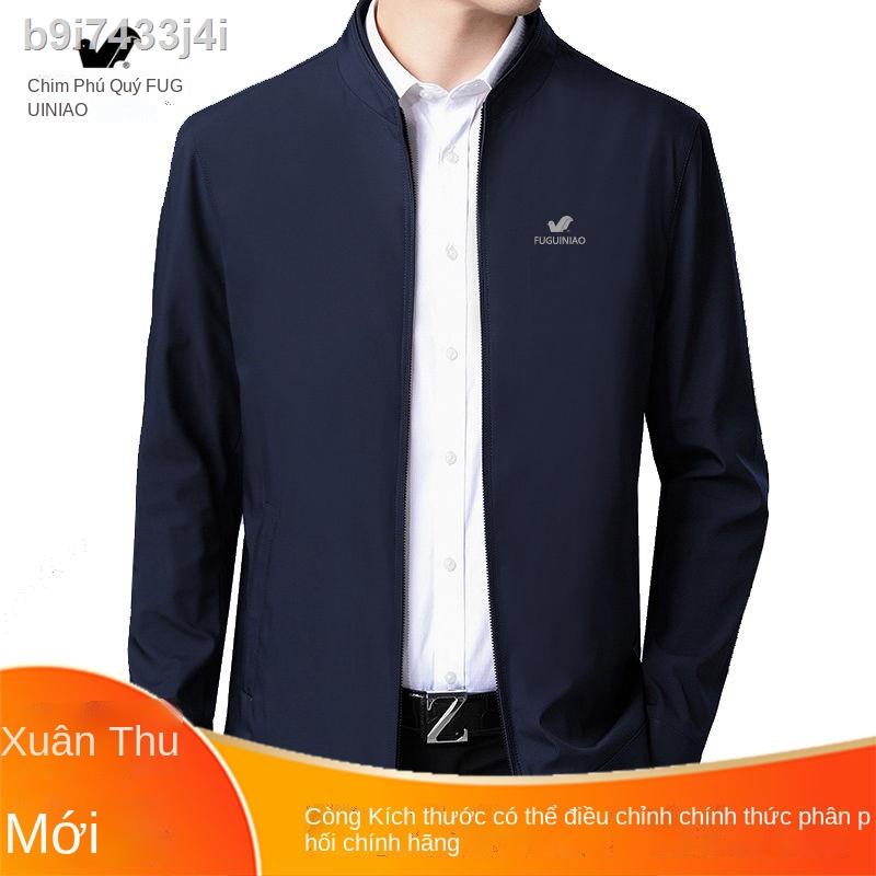 ✾ Người đàn ông giàu có Bird Áo khoác mùa xuân và thu thường dành cho nam giới trung niên cao tuổi đông doanh nhân cổ đứ