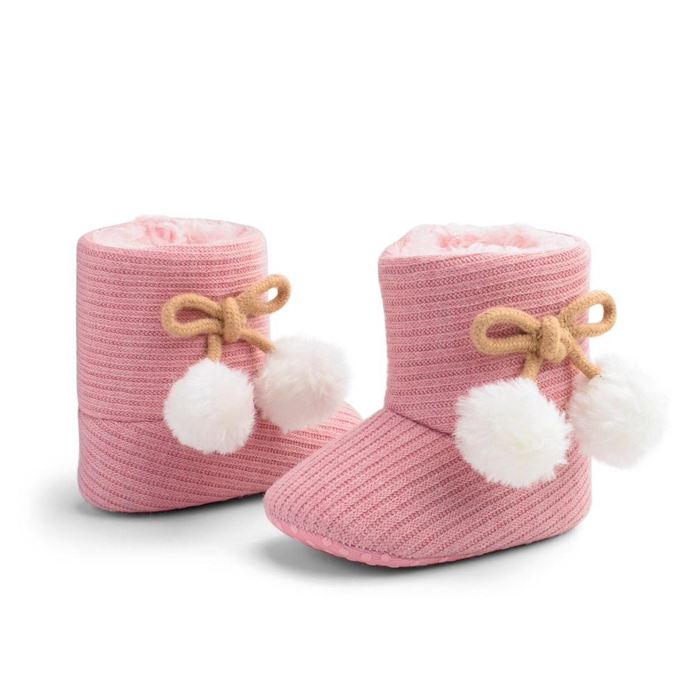Giày Bốt Cotton Đế Mềm Giữ Ấm Cho Bé Tập Đi