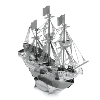 MÔ HÌNH 3D KIM LOẠI đồ chơi lắp ráp thuyền buồm Golden Hind, đồ chơi xếp hình