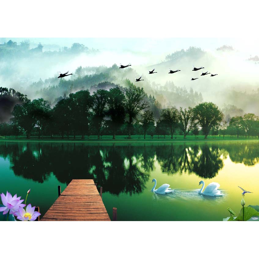 Tranh dán tường phòng khách thiên nhiên đẹp nhất