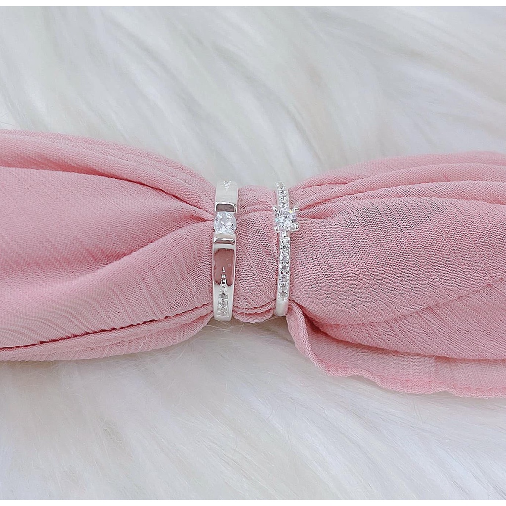 nhẫn đôi , nhẫn cặp tình yêu , hàng làm kỹ sáng bóng , bạc nguyên chất