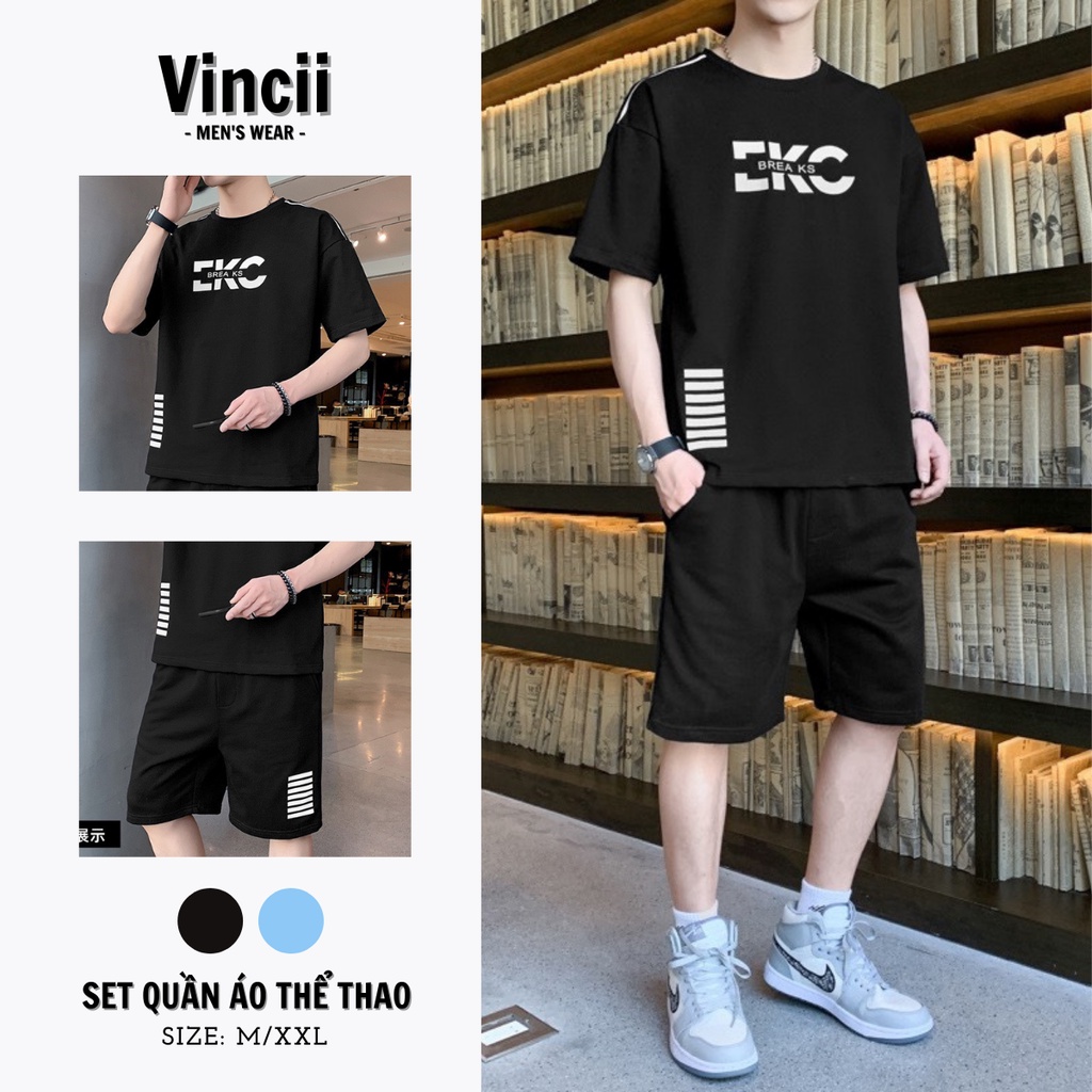 Đồ Bộ Thể Thao Nam Nữ Cao Cấp Vincii Quần Áo Mùa Hè Cotton Ngắn Tay Mềm Mịn Thấm Hút Mồ Hôi Set Mặc Nhà Đi Chơi