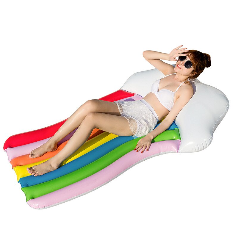 Phao bơm hơi khổng lồ bằng PVC màu cầu vồng vui chơi bãi biển hồ bơi kỳ nghỉ mùa hè