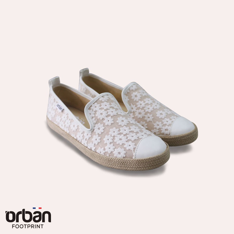 Giày sneaker Urban UL1821 thêu ren màu trắng