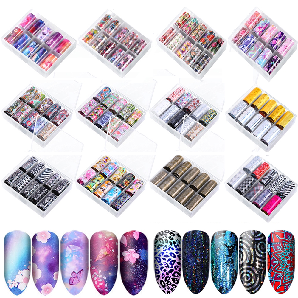 [Hàng mới về] Sticker lá nhôm trang điểm móng nghệ thuật hiệu ứng ba chiều