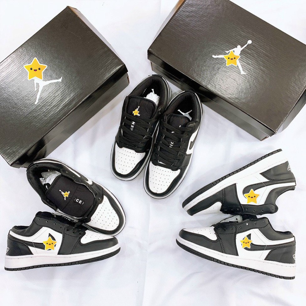 Giày Thể Thao Nam Nữ Giày Nike Jordan Panda Đen Trắng Cổ Thấp Da Sần | BigBuy360 - bigbuy360.vn