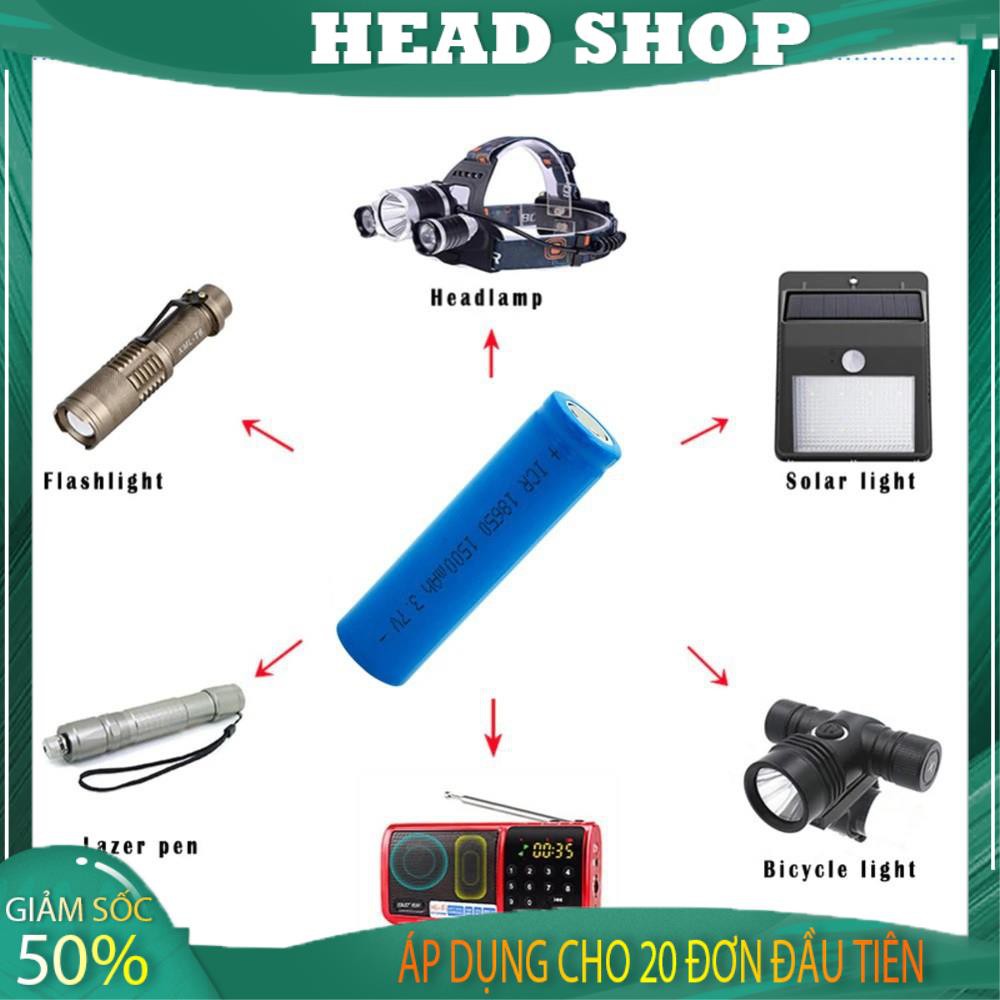 Pin sạc li-ion 3.7v 2A 18650 2000 mAh cho đồ điện tử HEAD shop