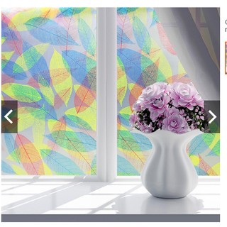 Combo 3m decal dán kính mờ khổ 45cm ( có sẵn keo ) - lá nhiều màu